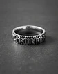 Anillo Vikingo Para Hombre Argolla De Acero Runas Futhark - Miniatura 4