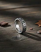 Anillo Vikingo Para Hombre Argolla De Acero Runas Futhark - Miniatura 6
