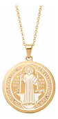 Collar Para Hombre Mujer Dije Medalla San Benito Doble Cara - Miniatura 1