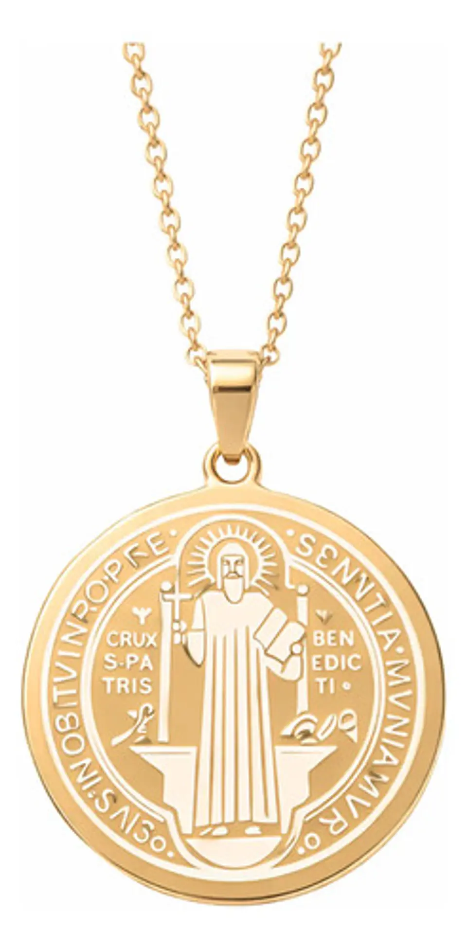 Collar Para Hombre Mujer Dije Medalla San Benito Doble Cara 1