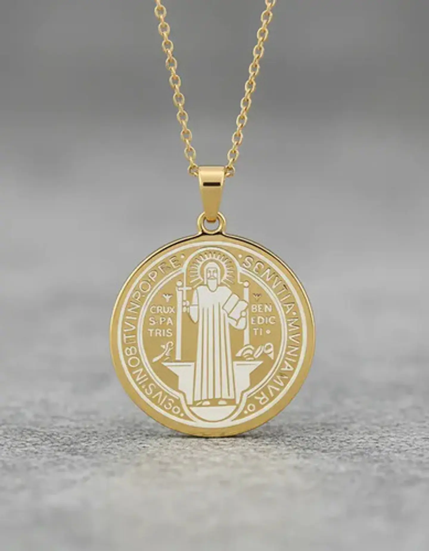 Collar Para Hombre Mujer Dije Medalla San Benito Doble Cara 3