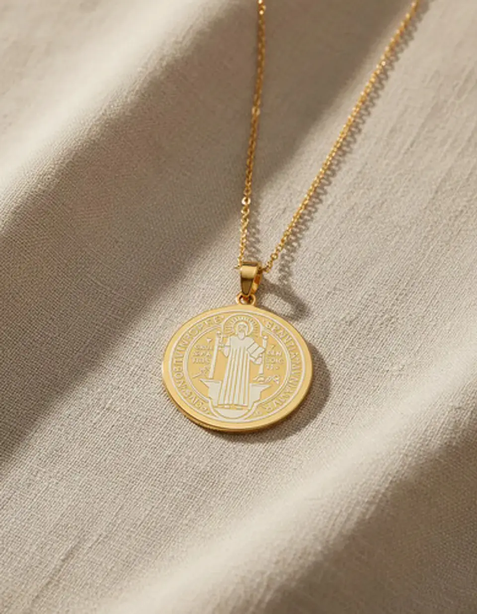 Collar Para Hombre Mujer Dije Medalla San Benito Doble Cara 6