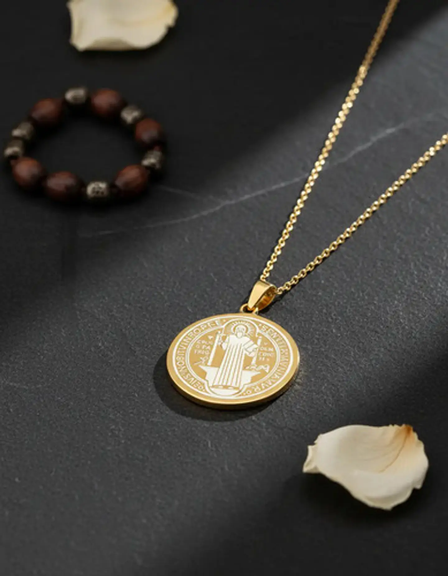 Collar Para Hombre Mujer Dije Medalla San Benito Doble Cara 7