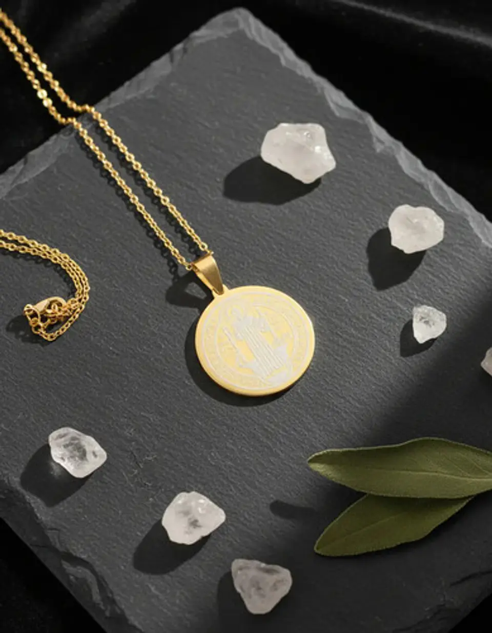 Collar Para Hombre Mujer Dije Medalla San Benito Doble Cara 8