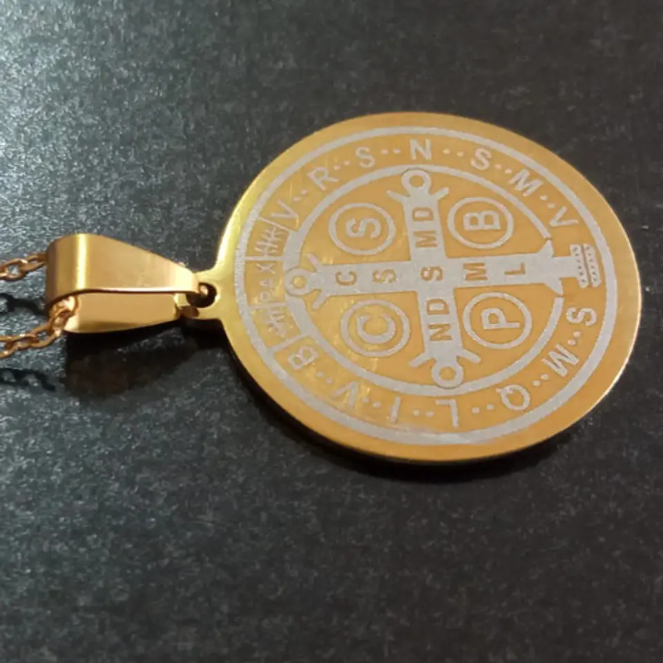 Collar Para Hombre Mujer Dije Medalla San Benito Doble Cara 9