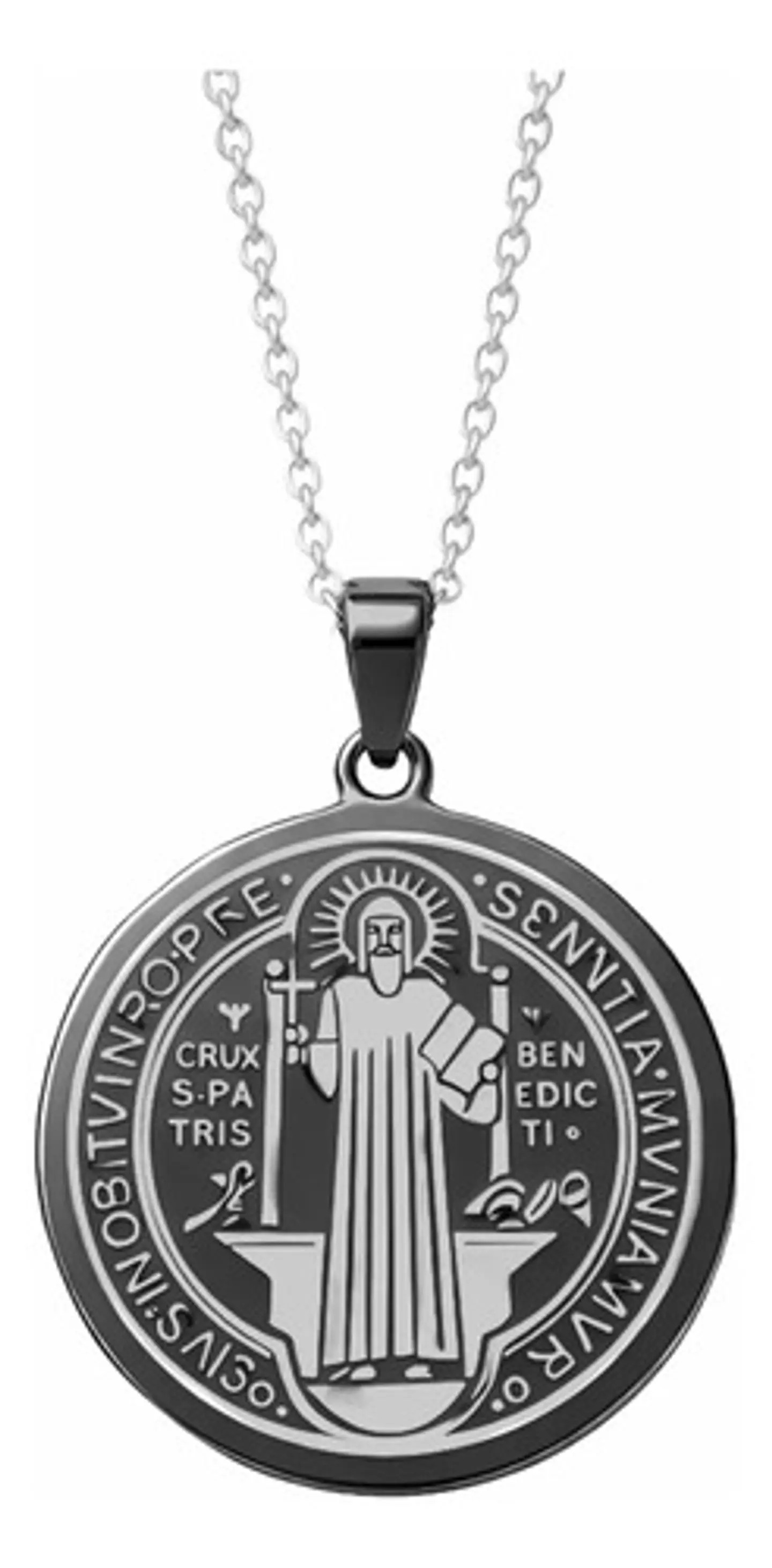 Collar Para Hombre Mujer Dije Medalla San Benito Doble Cara 11