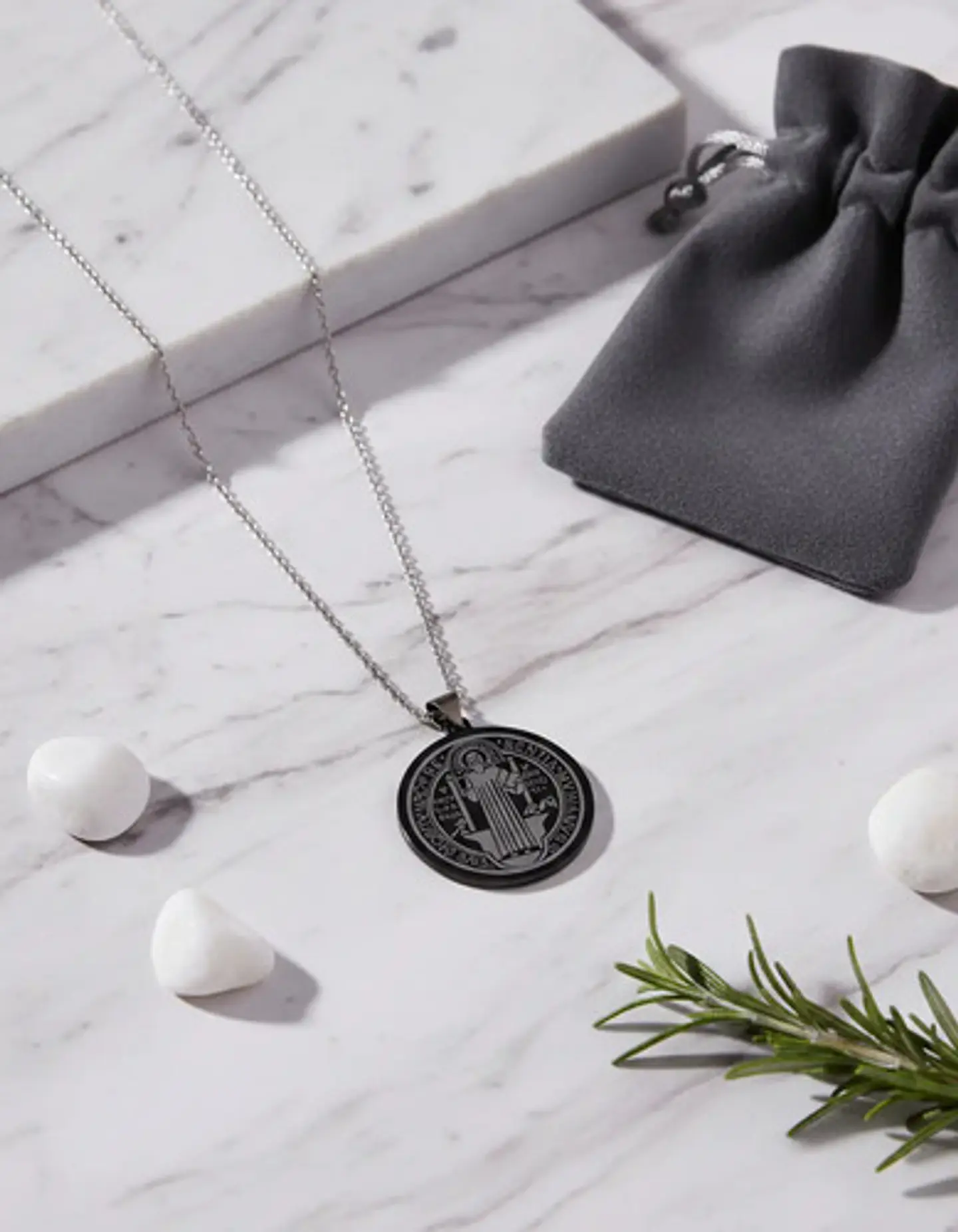Collar Para Hombre Mujer Dije Medalla San Benito Doble Cara 12