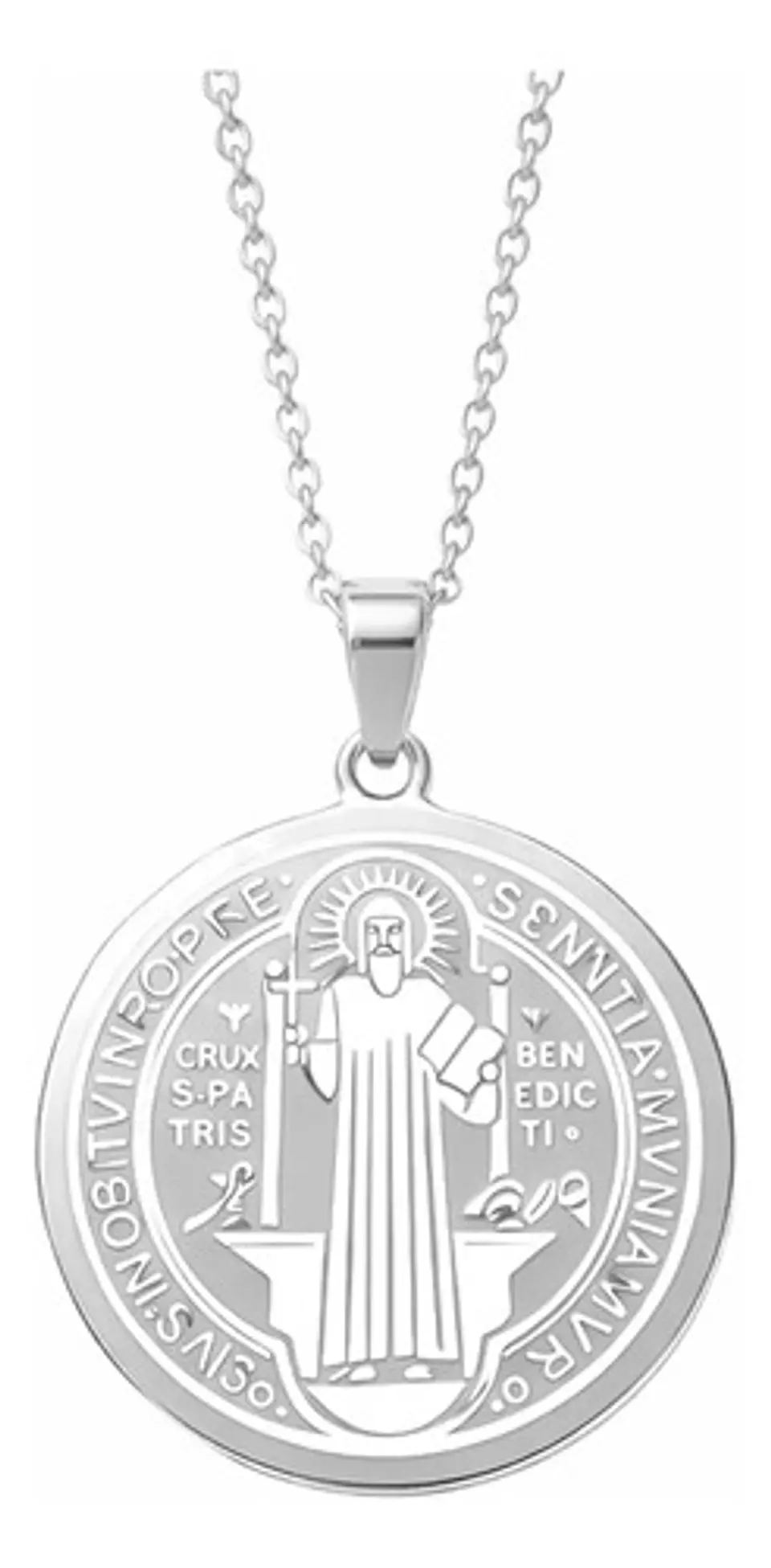 Collar Para Hombre Mujer Dije Medalla San Benito Doble Cara 17