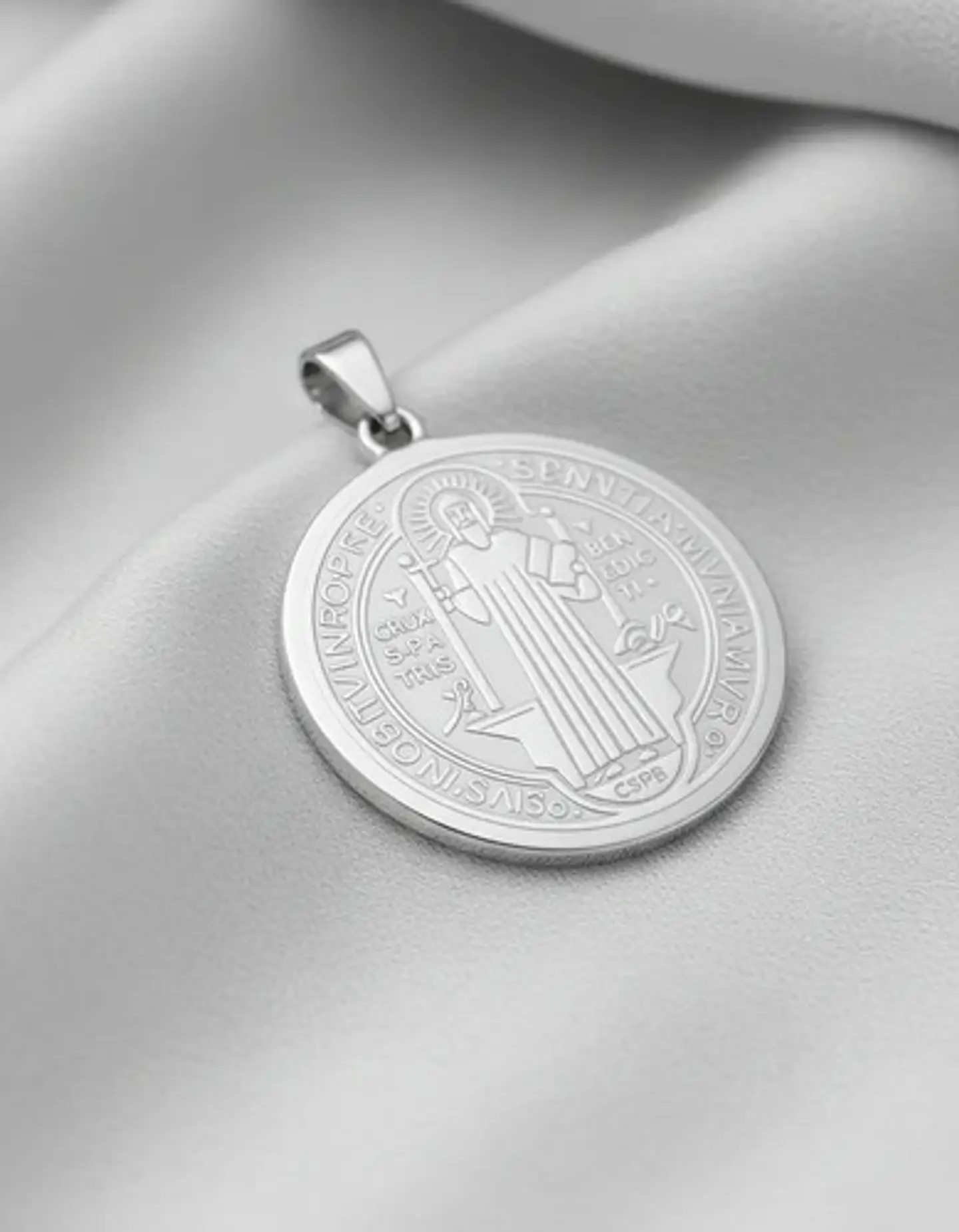 Collar Para Hombre Mujer Dije Medalla San Benito Doble Cara 18