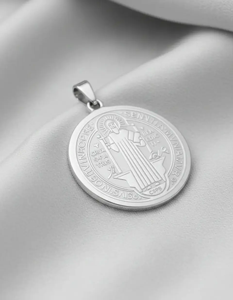 Collar Para Hombre Mujer Dije Medalla San Benito Doble Cara 18