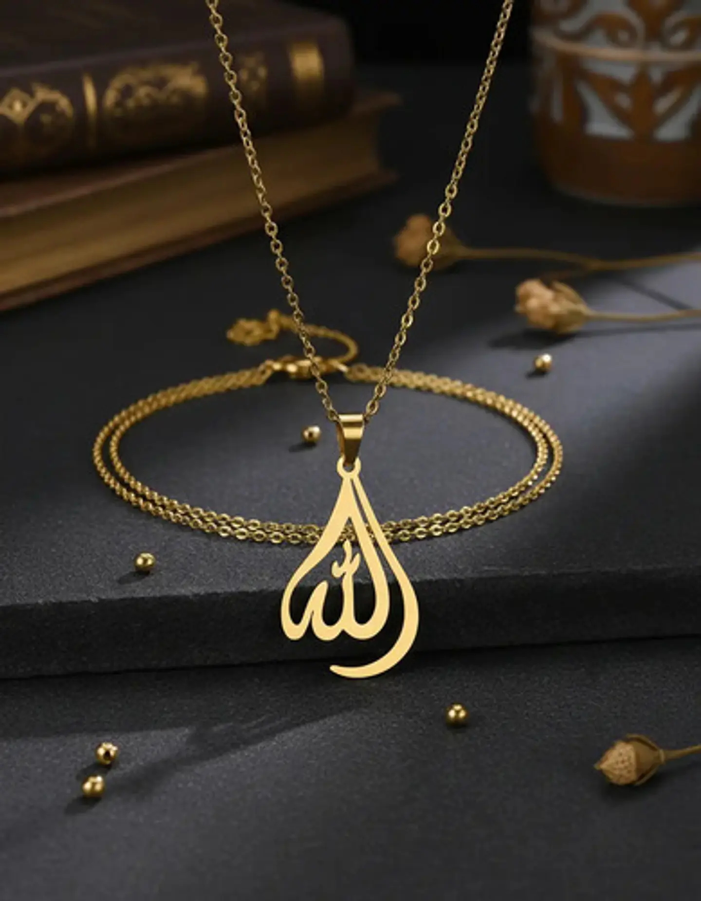 Collar Para Hombres Y Mujeres Dije Allah En Caligrafía Árabe 6