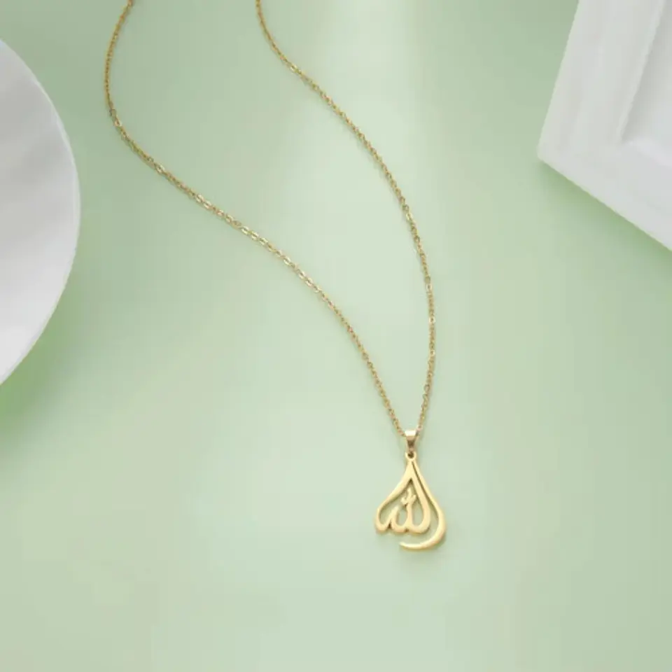 Collar Para Hombres Y Mujeres Dije Allah En Caligrafía Árabe 8