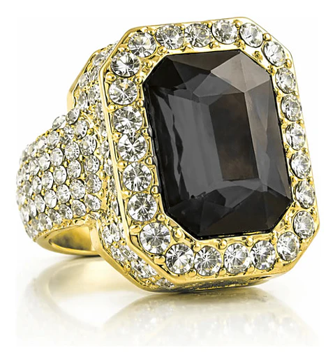 Anillo Para Hombre Y Mujer Hip Hop Bling Iced Out Octagonal