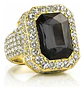 Anillo Para Hombre Y Mujer Hip Hop Bling Iced Out Octagonal - Miniatura 1