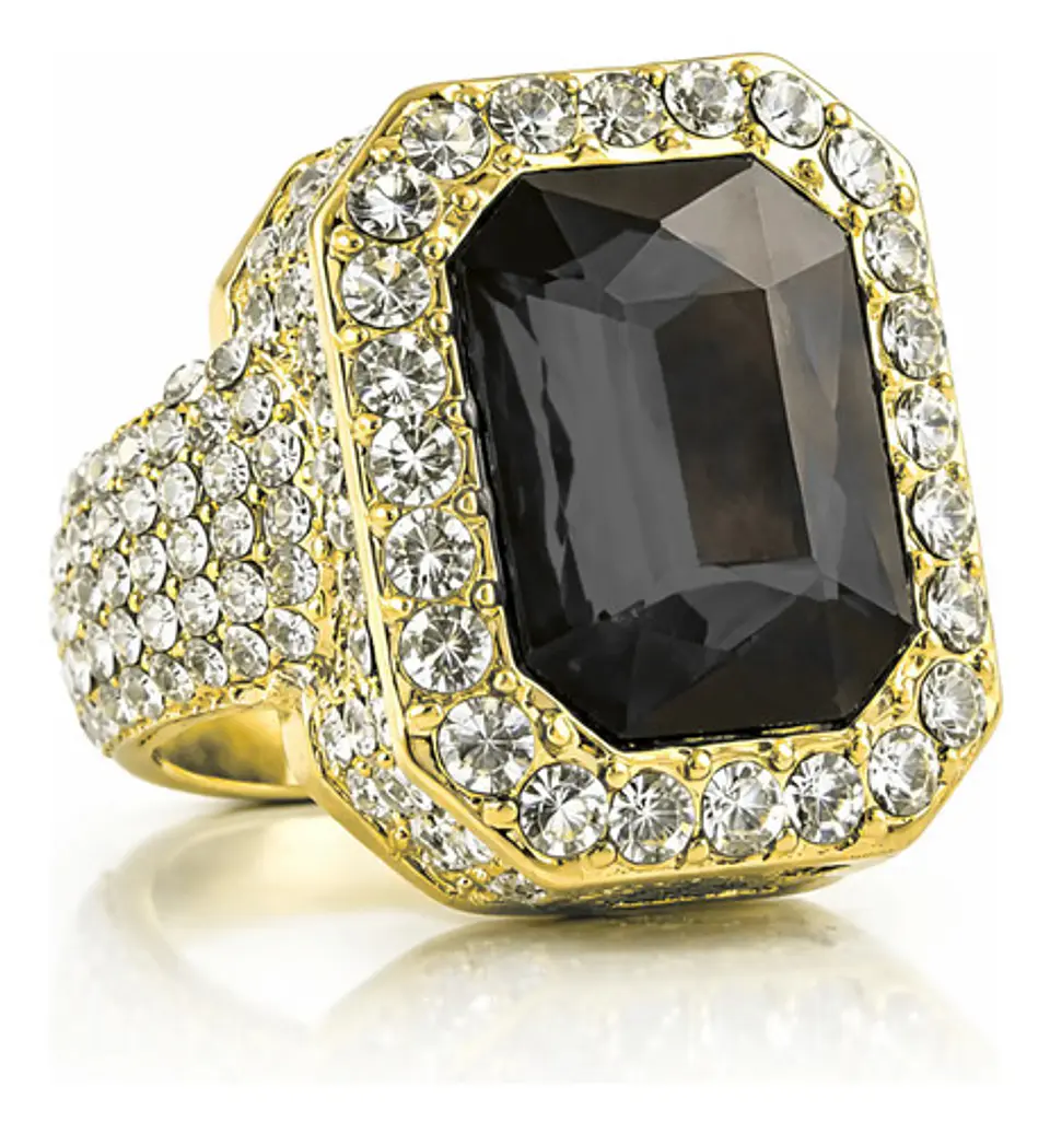 Anillo Para Hombre Y Mujer Hip Hop Bling Iced Out Octagonal 1