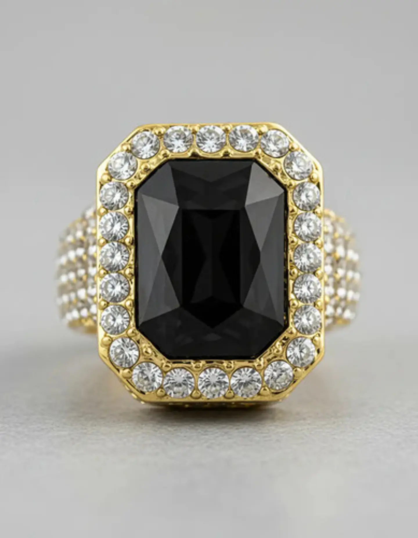 Anillo Para Hombre Y Mujer Hip Hop Bling Iced Out Octagonal 3