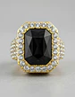 Anillo Para Hombre Y Mujer Hip Hop Bling Iced Out Octagonal - Miniatura 3