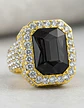 Anillo Para Hombre Y Mujer Hip Hop Bling Iced Out Octagonal - Miniatura 4