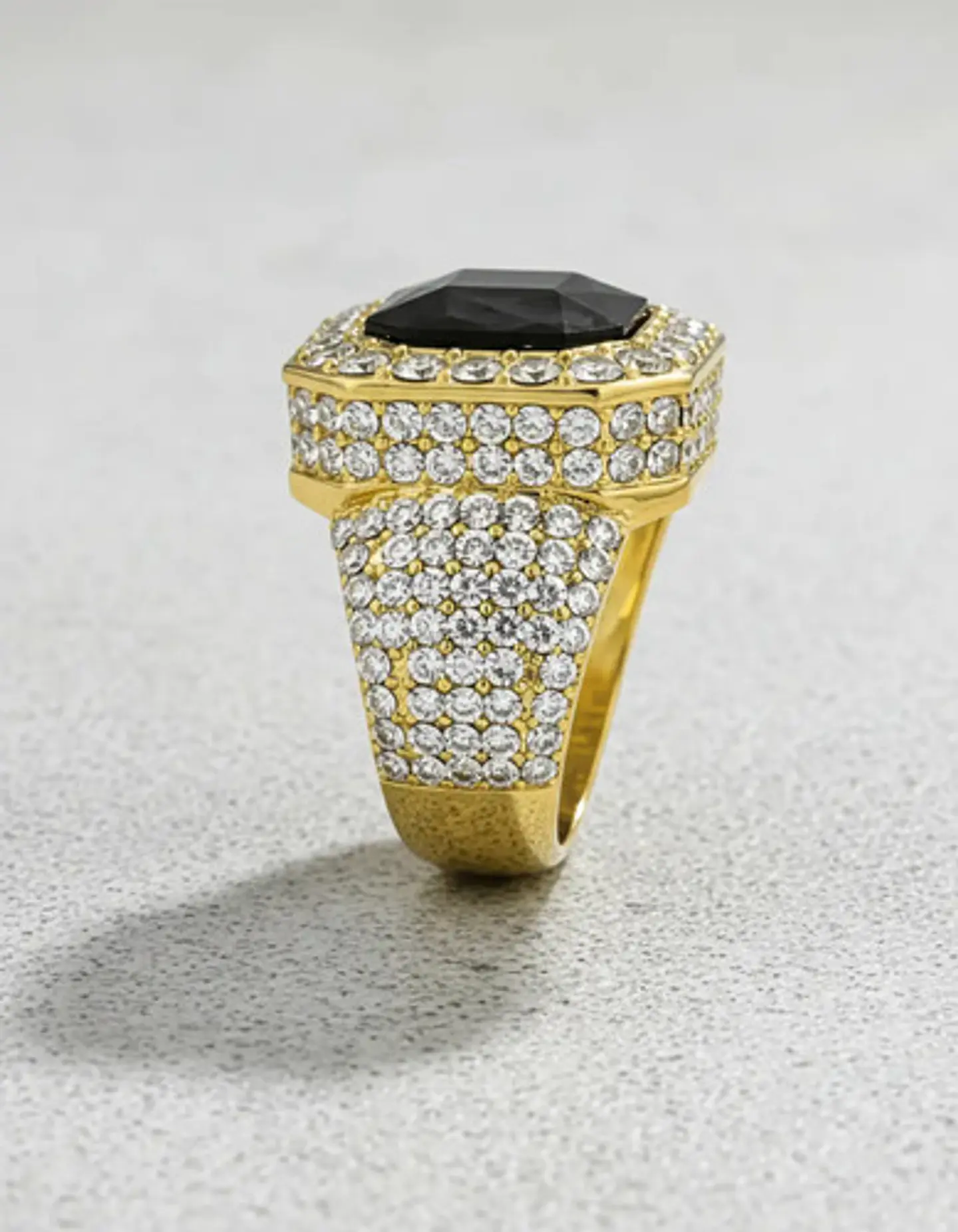 Anillo Para Hombre Y Mujer Hip Hop Bling Iced Out Octagonal 5