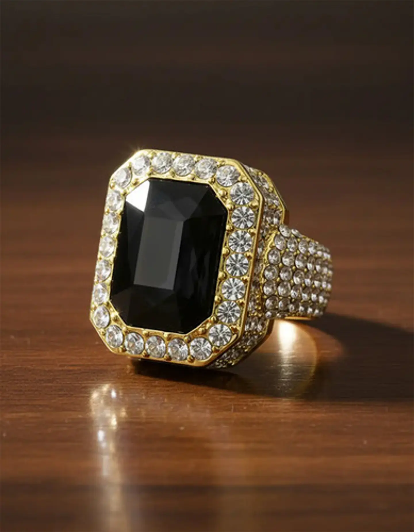 Anillo Para Hombre Y Mujer Hip Hop Bling Iced Out Octagonal 9
