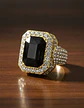 Anillo Para Hombre Y Mujer Hip Hop Bling Iced Out Octagonal - Miniatura 9