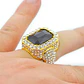 Anillo Para Hombre Y Mujer Hip Hop Bling Iced Out Octagonal - Miniatura 10