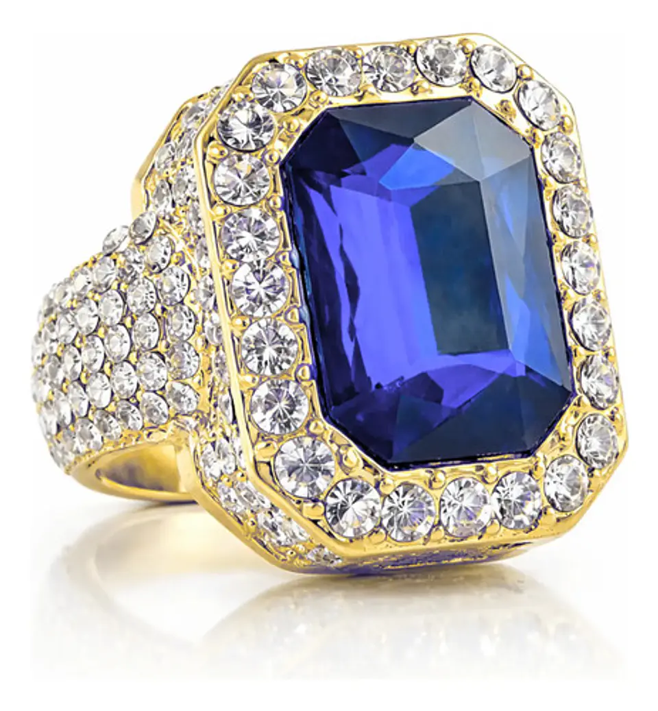 Anillo Para Hombre Y Mujer Hip Hop Bling Iced Out Octagonal 11