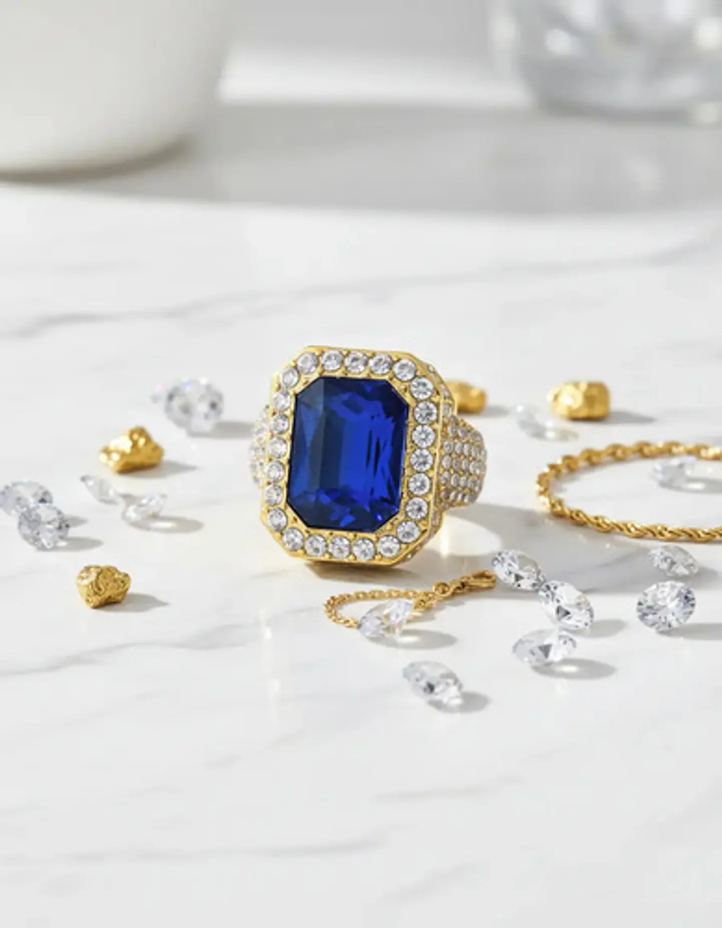 Anillo Para Hombre Y Mujer Hip Hop Bling Iced Out Octagonal 12