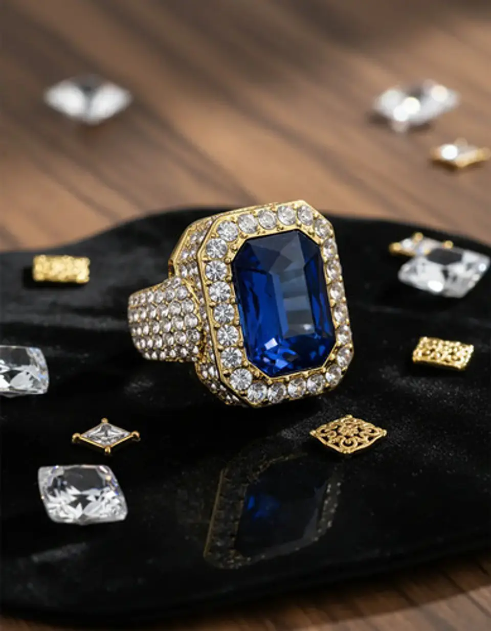 Anillo Para Hombre Y Mujer Hip Hop Bling Iced Out Octagonal 13