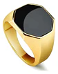 Anillo Octagonal Para Hombre Y Mujer Color Oro De Acero - Miniatura 1