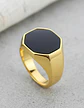 Anillo Octagonal Para Hombre Y Mujer Color Oro De Acero - Miniatura 7