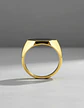 Anillo Octagonal Para Hombre Y Mujer Color Oro De Acero - Miniatura 8