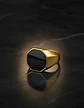 Anillo Octagonal Para Hombre Y Mujer Color Oro De Acero - Miniatura 10