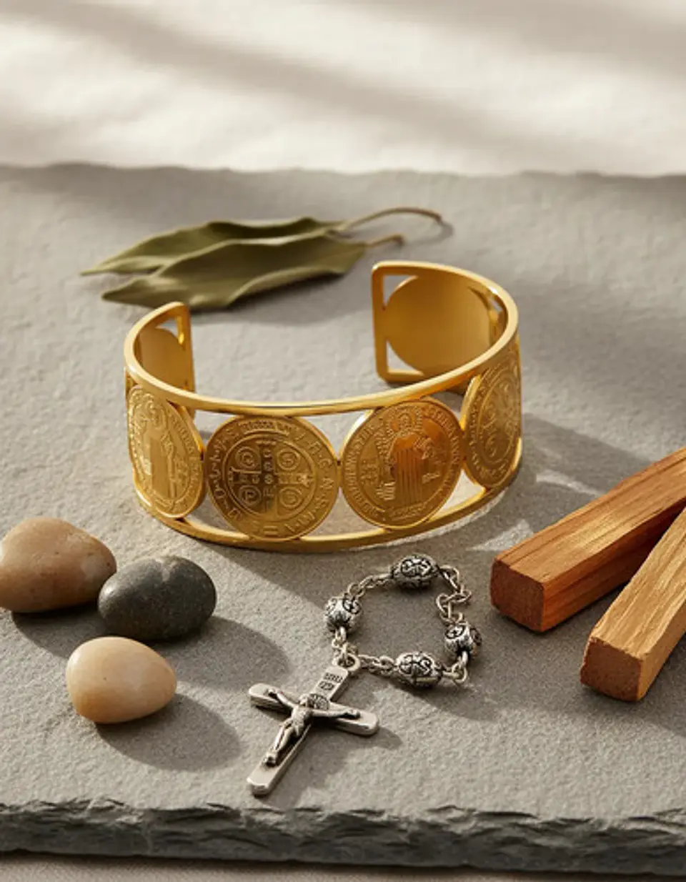 Pulsera Para Hombre Y Mujer Brazalete Medallas De San Benito 6