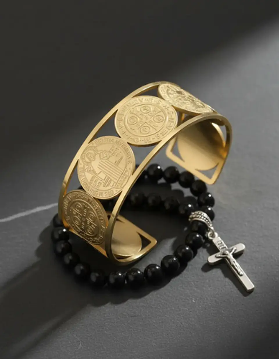 Pulsera Para Hombre Y Mujer Brazalete Medallas De San Benito 9