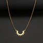 Collar De Acero Color Oro Para Mujeres Dije Rayos De Sol - Miniatura 9
