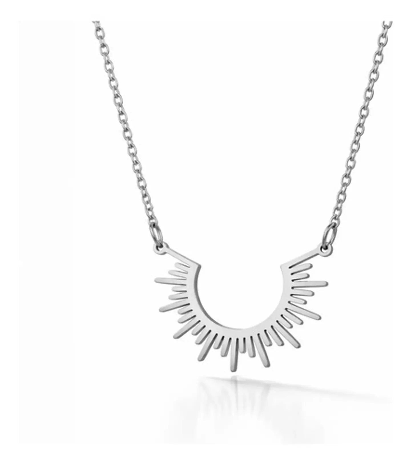 Collar De Acero Color Oro Para Mujeres Dije Rayos De Sol 11