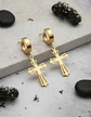Aretes Para Hombres Mujeres Pendientes Cruz Gótica De Acero - Miniatura 3