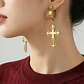 Aretes Para Hombres Mujeres Pendientes Cruz Gótica De Acero - Miniatura 4