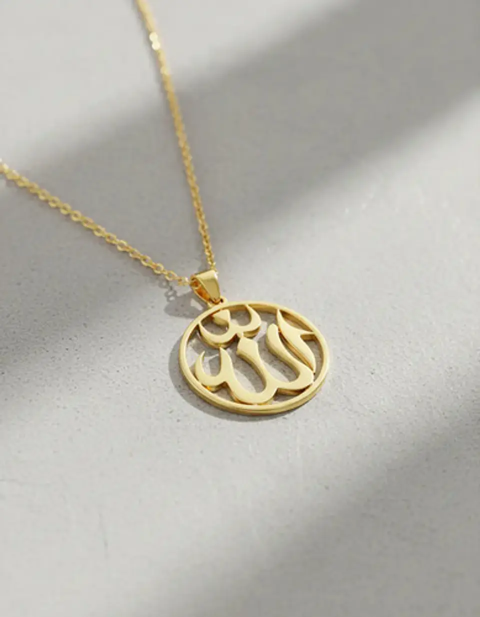 Collar Acero Para Hombre Y Mujer Dije Circular Allah Árabe 2