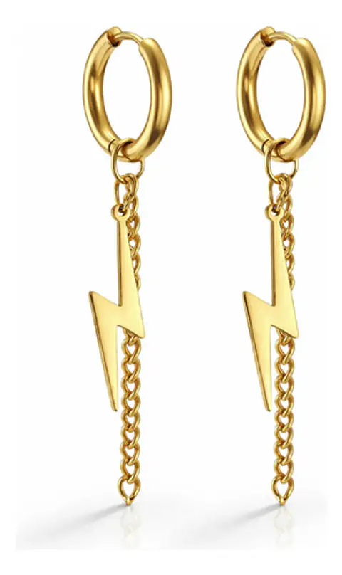 Aretes Para Hombre Y Mujer Pendientes Relámpago Con Cadena