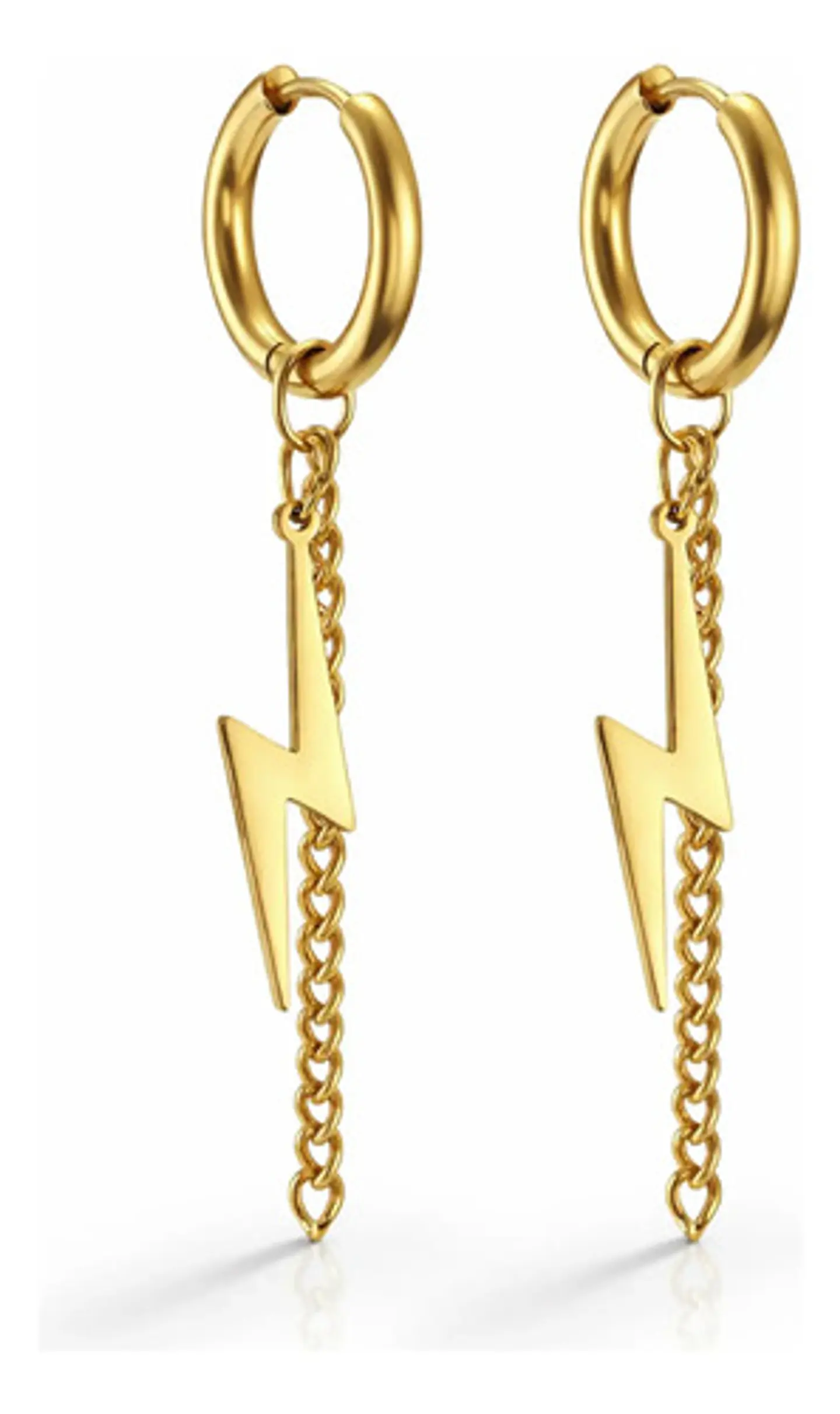 Aretes Para Hombre Y Mujer Pendientes Relámpago Con Cadena 1