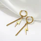 Aretes Para Hombre Y Mujer Pendientes Relámpago Con Cadena - Miniatura 4