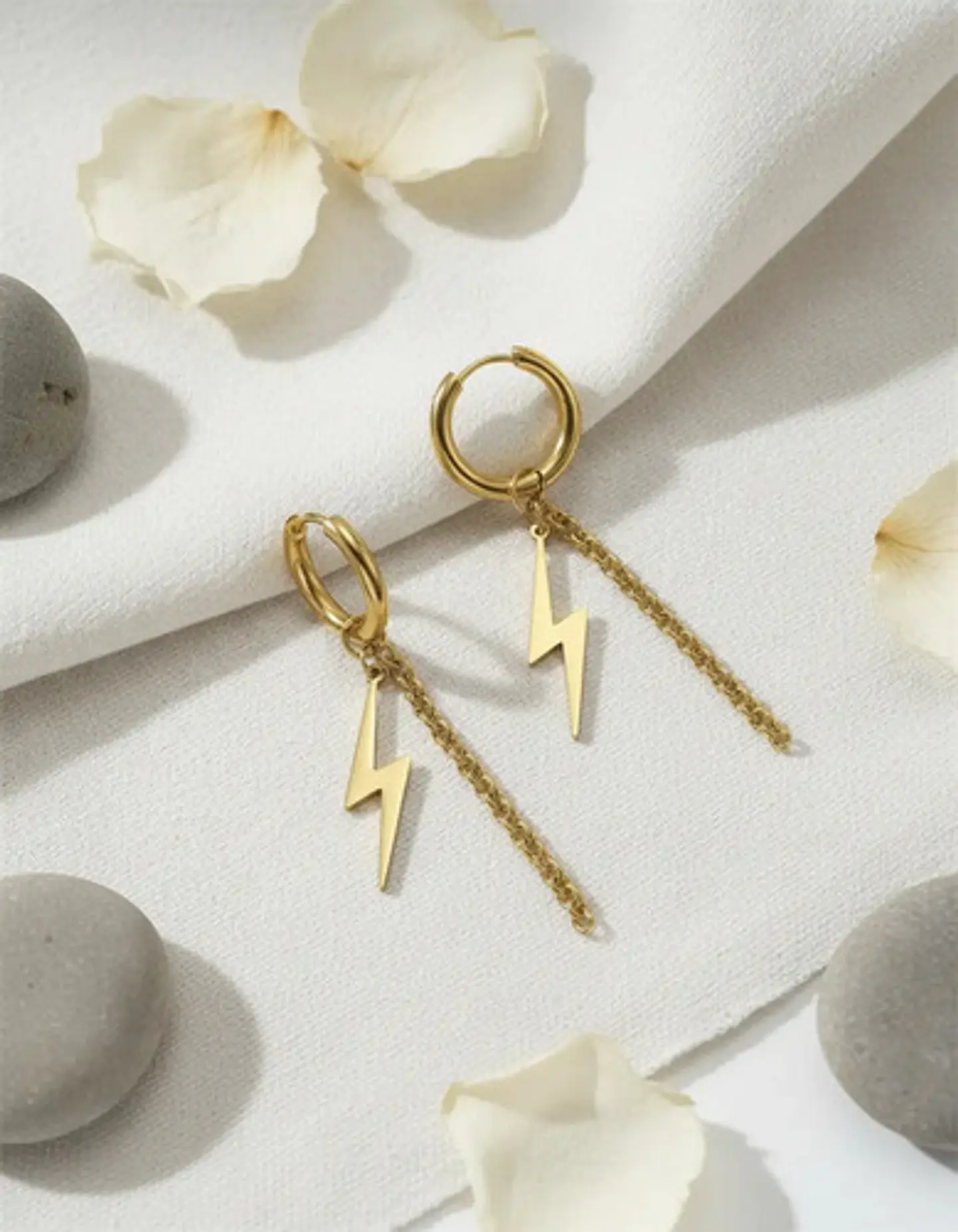 Aretes Para Hombre Y Mujer Pendientes Relámpago Con Cadena 5