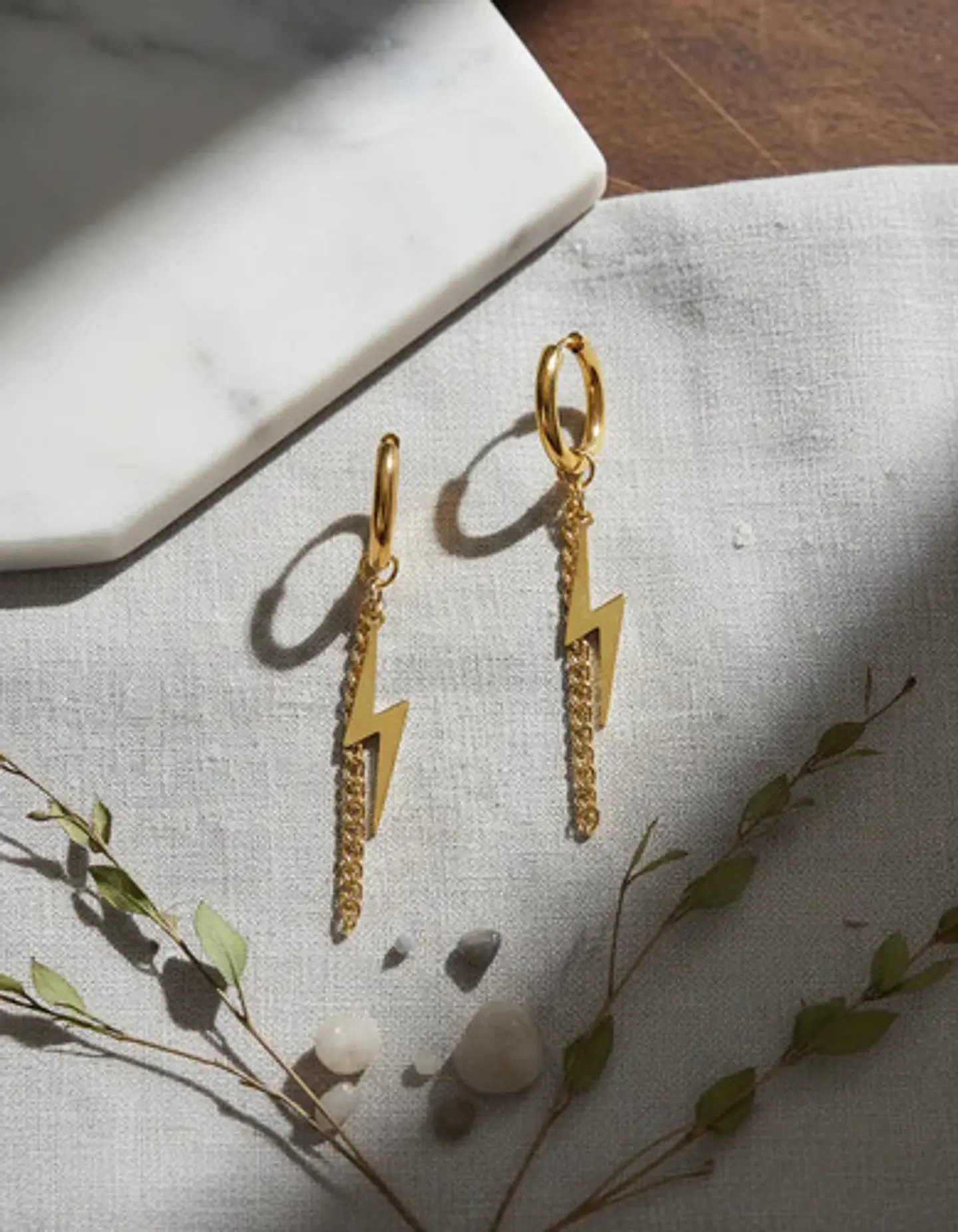 Aretes Para Hombre Y Mujer Pendientes Relámpago Con Cadena 7