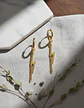 Aretes Para Hombre Y Mujer Pendientes Relámpago Con Cadena - Miniatura 7