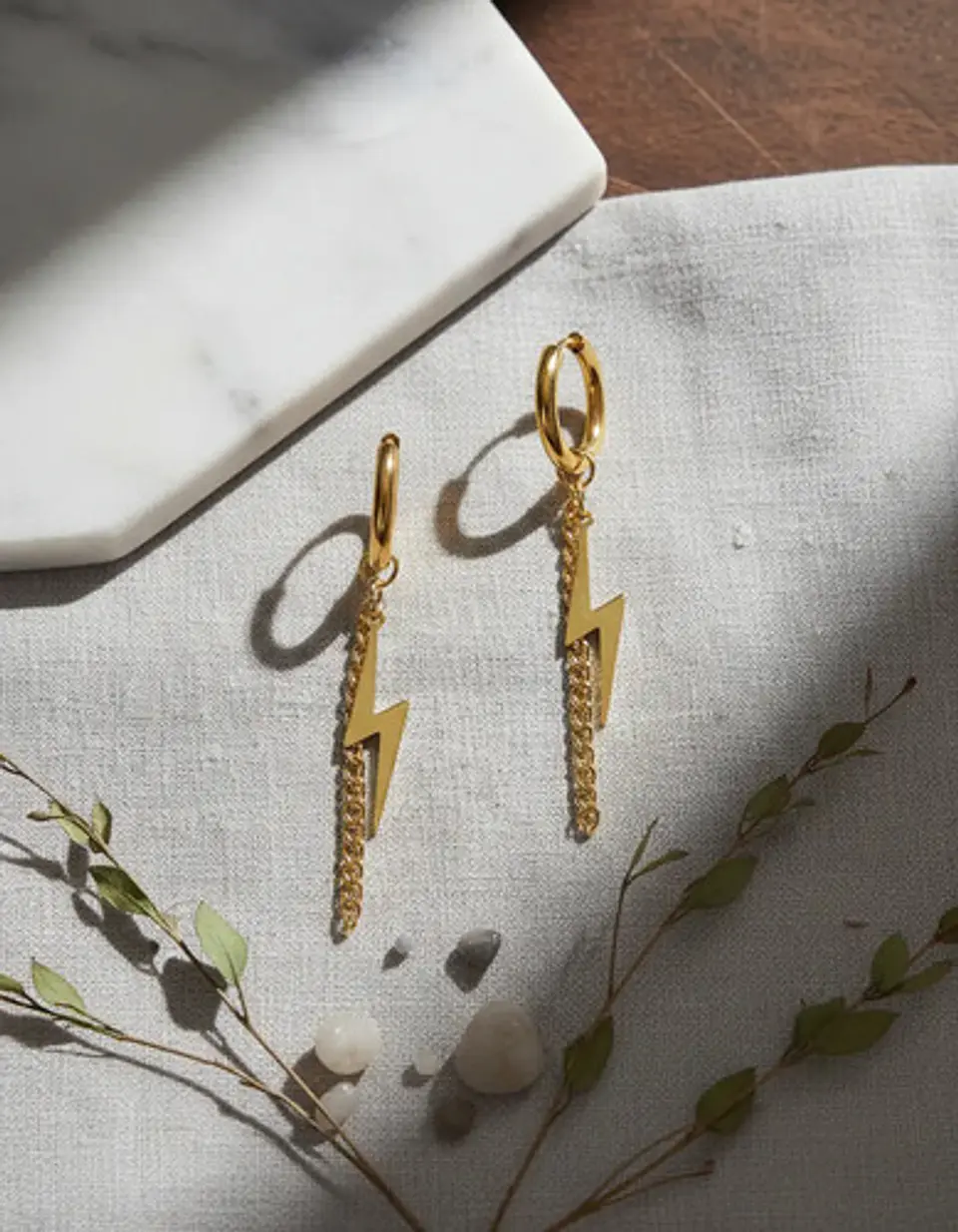 Aretes Para Hombre Y Mujer Pendientes Relámpago Con Cadena 7