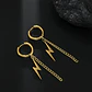 Aretes Para Hombre Y Mujer Pendientes Relámpago Con Cadena - Miniatura 8
