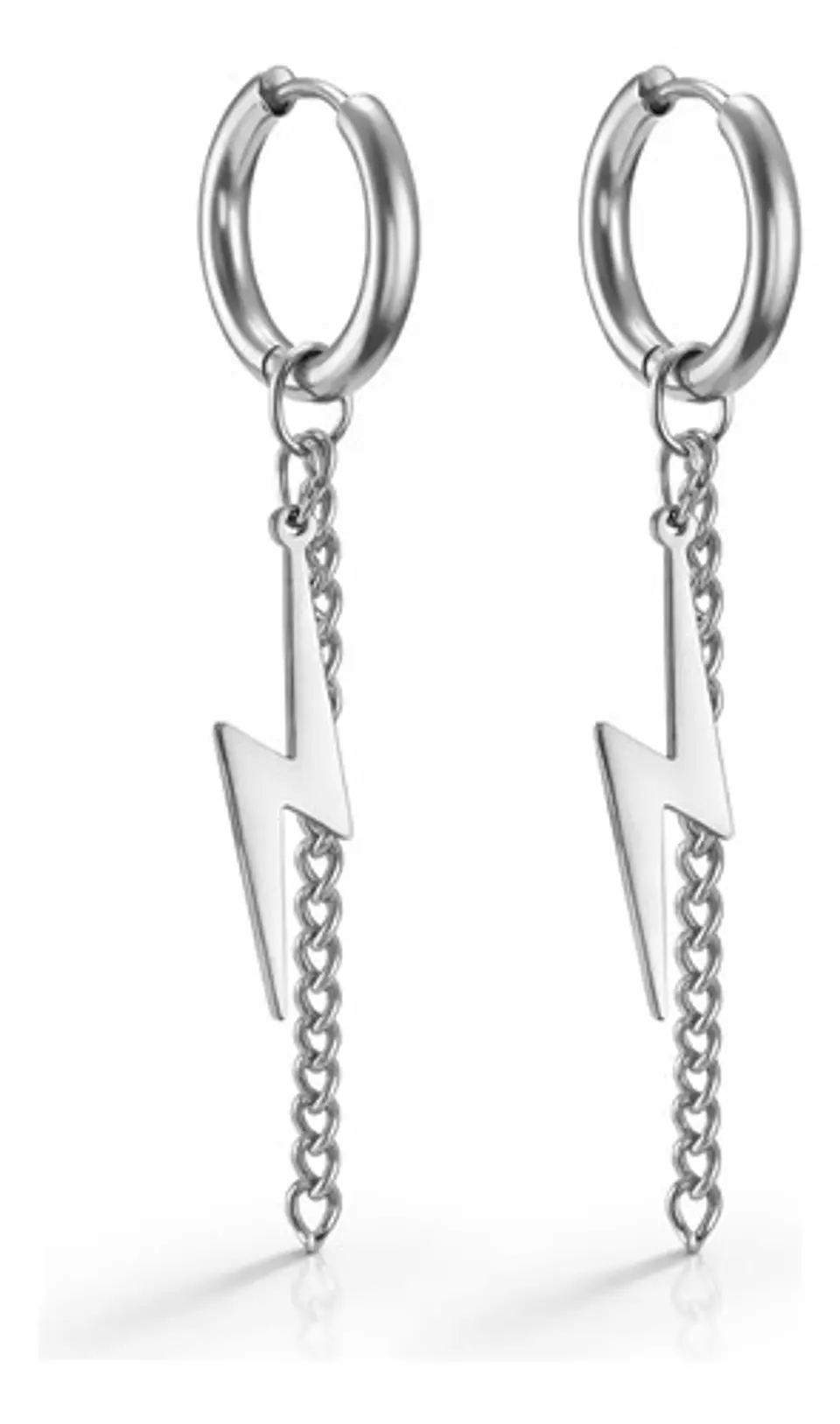 Aretes Para Hombre Y Mujer Pendientes Relámpago Con Cadena 9