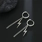 Aretes Para Hombre Y Mujer Pendientes Relámpago Con Cadena - Miniatura 12